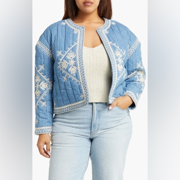Treasure and Bond embroidered quilt cotton jacket - Picture 2 of 6